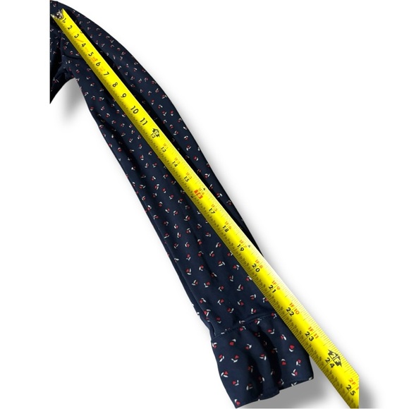 The Limited Navy Long Sleeve Printed Mini Wrap Dress With Collar - Picture 9 of 14